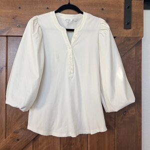 Chico’s Ivory Button-Up Top Size 2